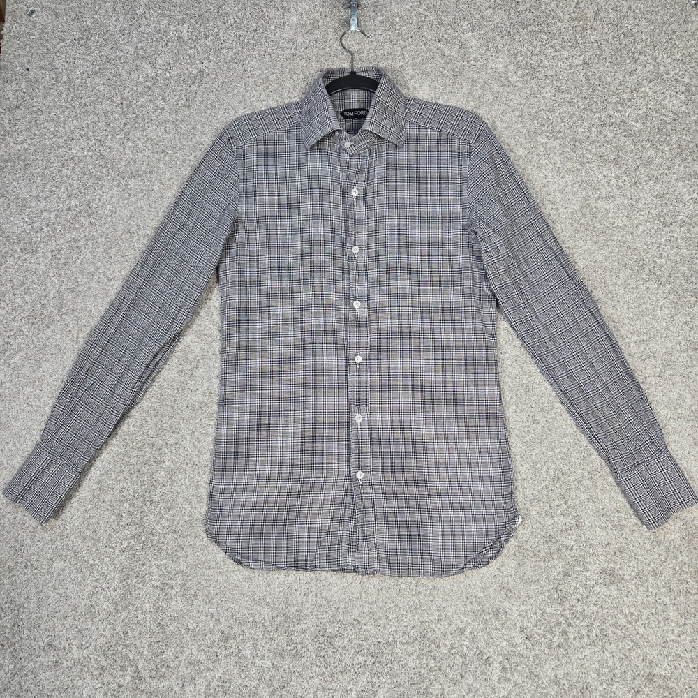 TOM FORD Dress Shirt Size 15.5/39 Gray/Black Long Sleeve button up slim fit